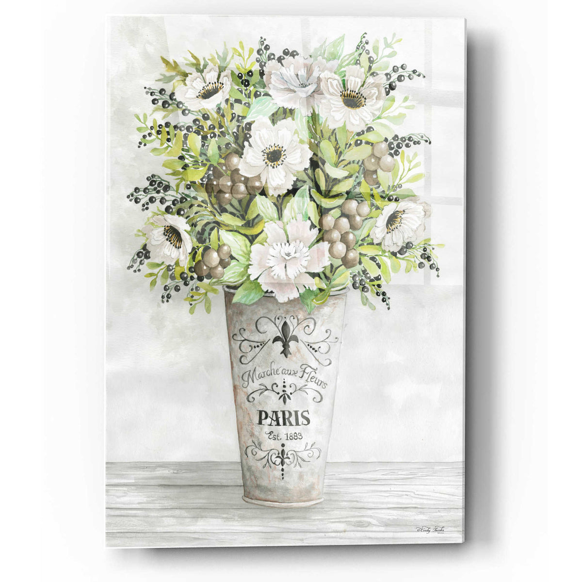 Epic Art 'French Floral II' by Cindy Jacobs, Acrylic Glass Wall Art