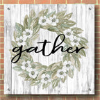 Epic Art 'Gather Wreath' by Cindy Jacobs, Acrylic Glass Wall Art,36x36
