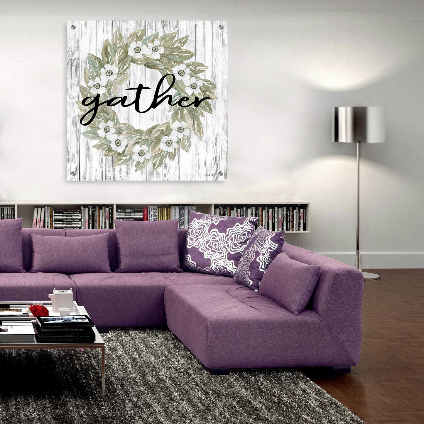 Epic Art 'Gather Wreath' by Cindy Jacobs, Acrylic Glass Wall Art,36x36