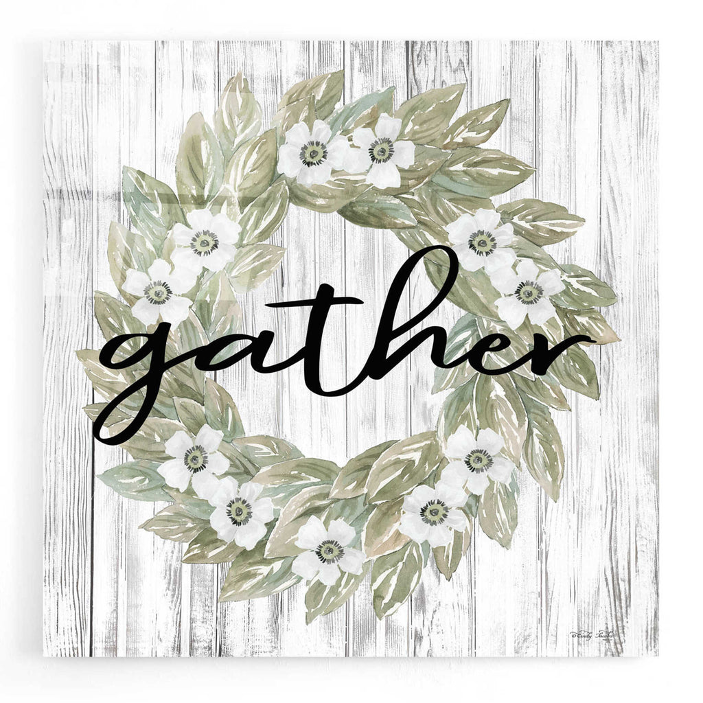 Epic Art 'Gather Wreath' by Cindy Jacobs, Acrylic Glass Wall Art