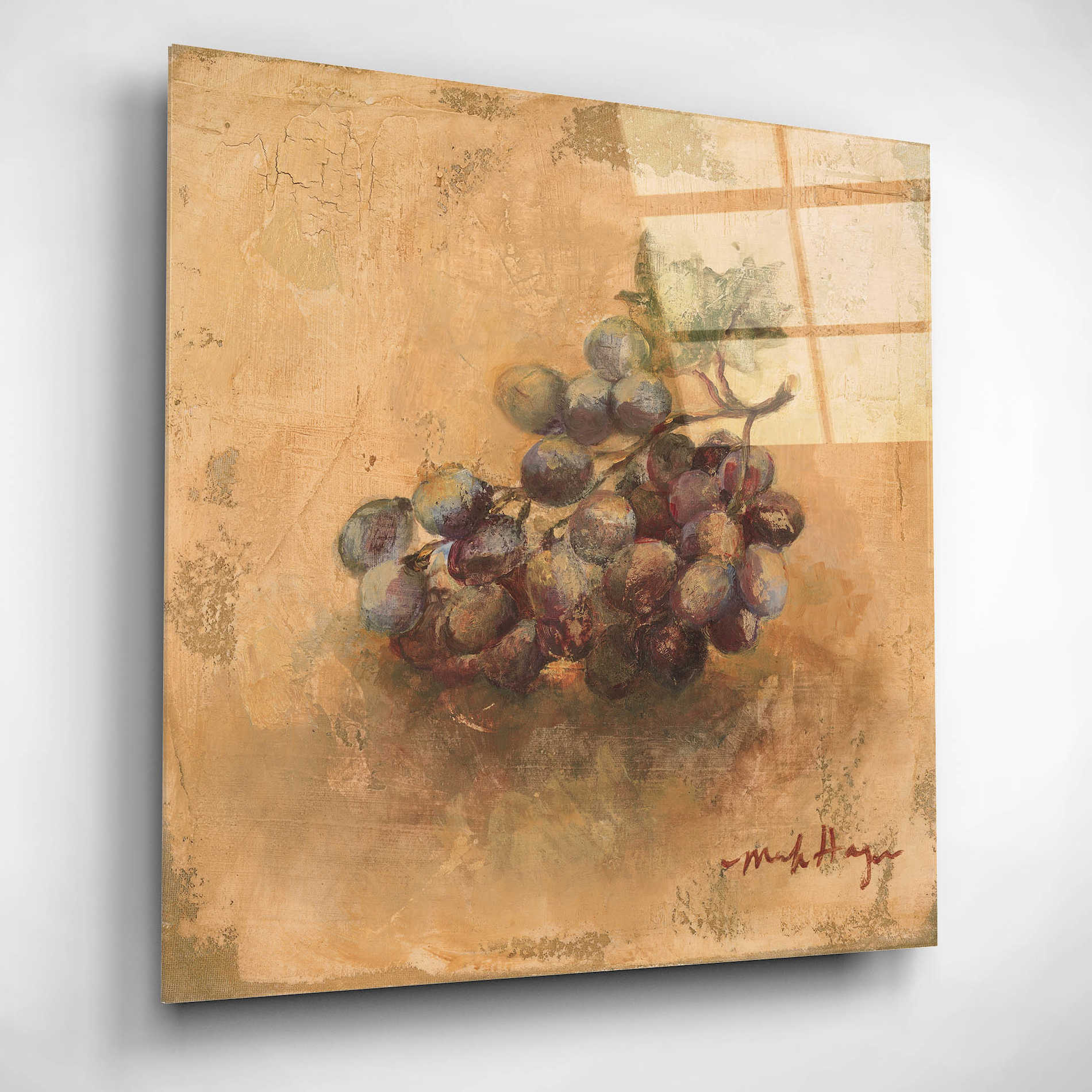 Epic Art 'Gilted Grapes' by Marilyn Hageman, Acrylic Glass Wall Art,12x12
