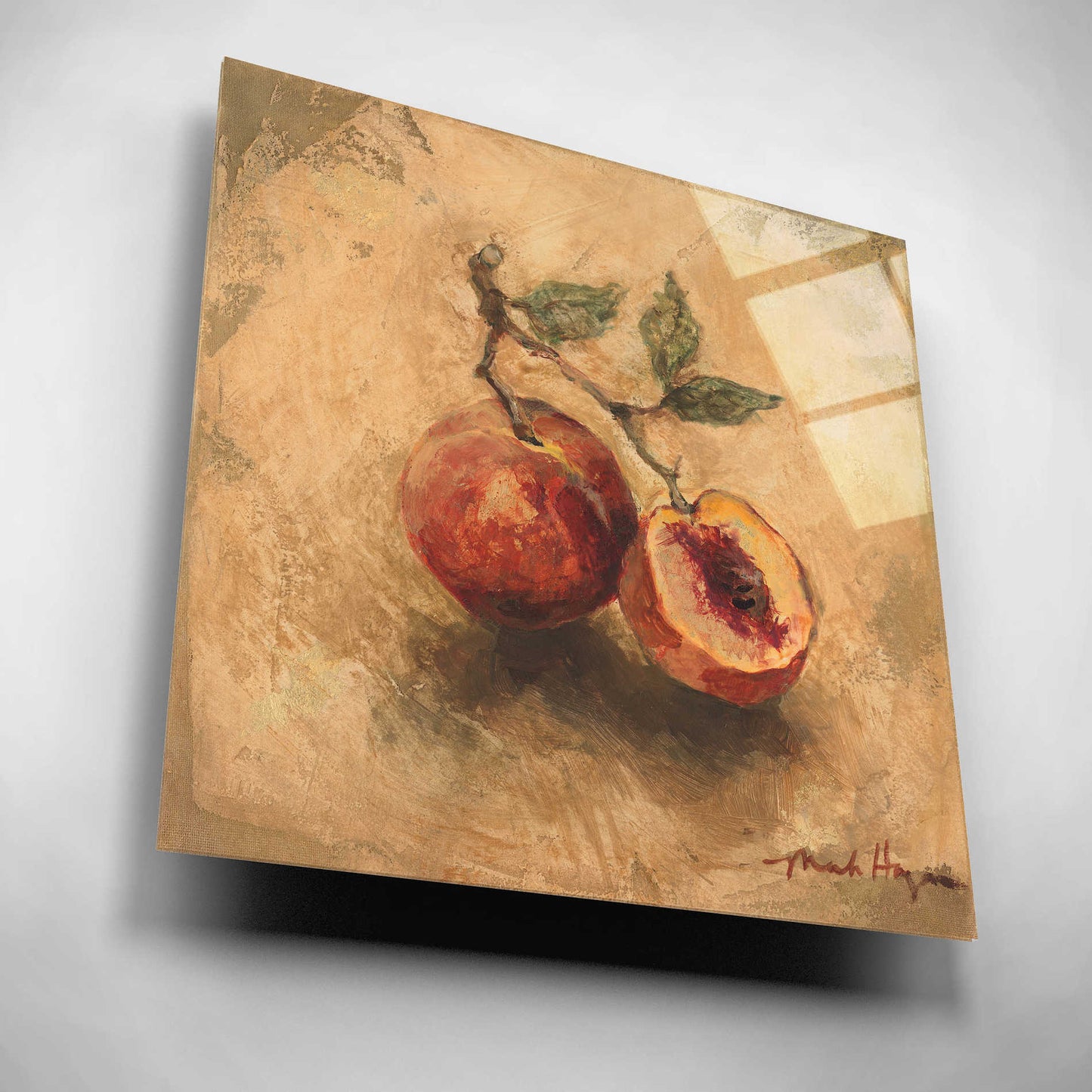 Epic Art 'Gilted Peaches' by Marilyn Hageman, Acrylic Glass Wall Art,12x12
