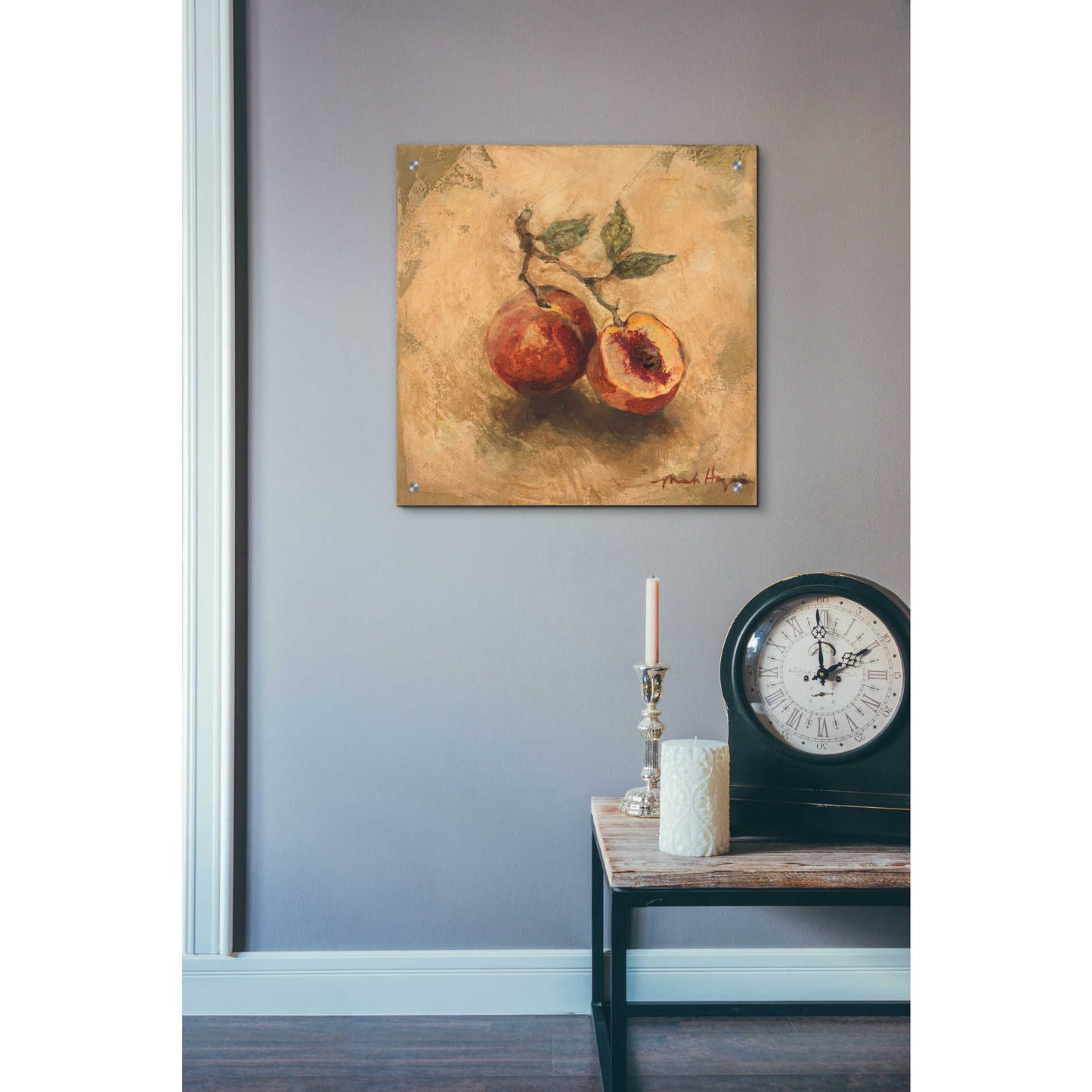Epic Art 'Gilted Peaches' by Marilyn Hageman, Acrylic Glass Wall Art,24x24