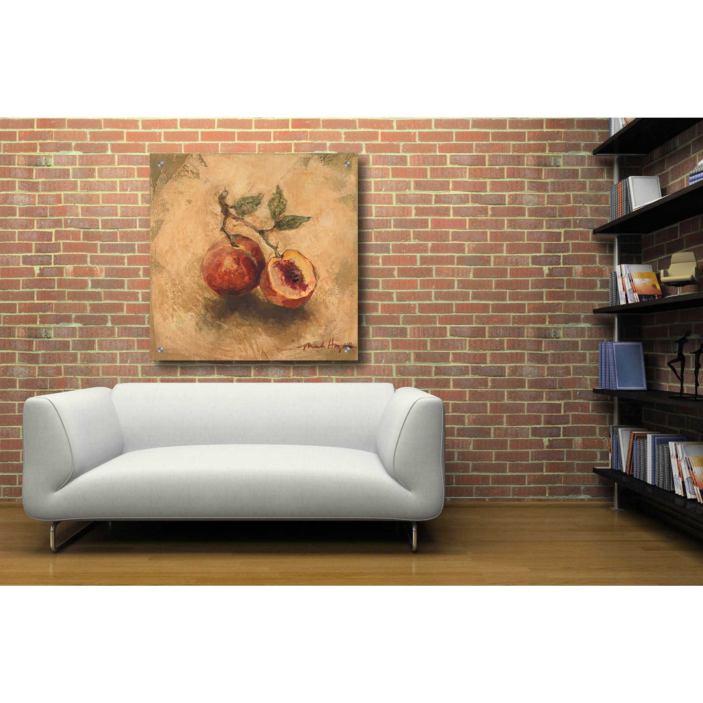 Epic Art 'Gilted Peaches' by Marilyn Hageman, Acrylic Glass Wall Art,36x36