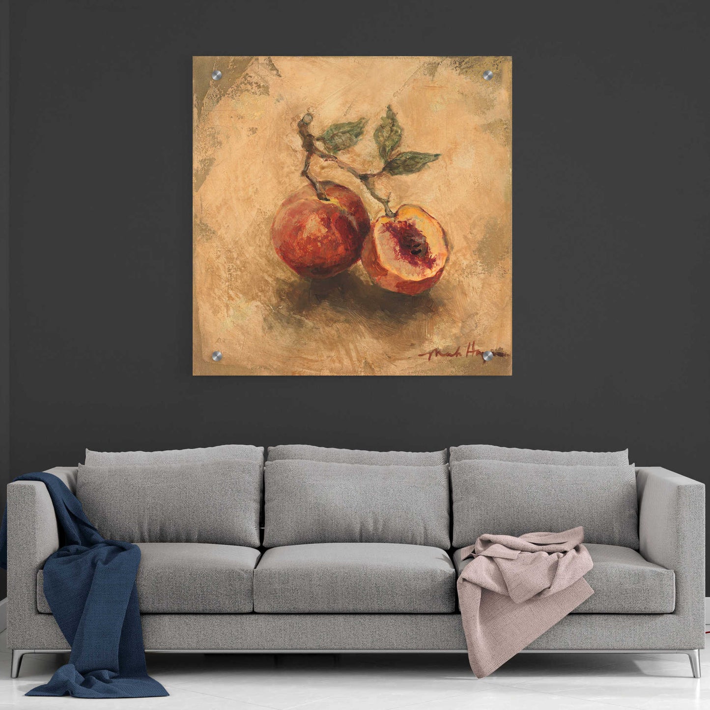 Epic Art 'Gilted Peaches' by Marilyn Hageman, Acrylic Glass Wall Art,36x36