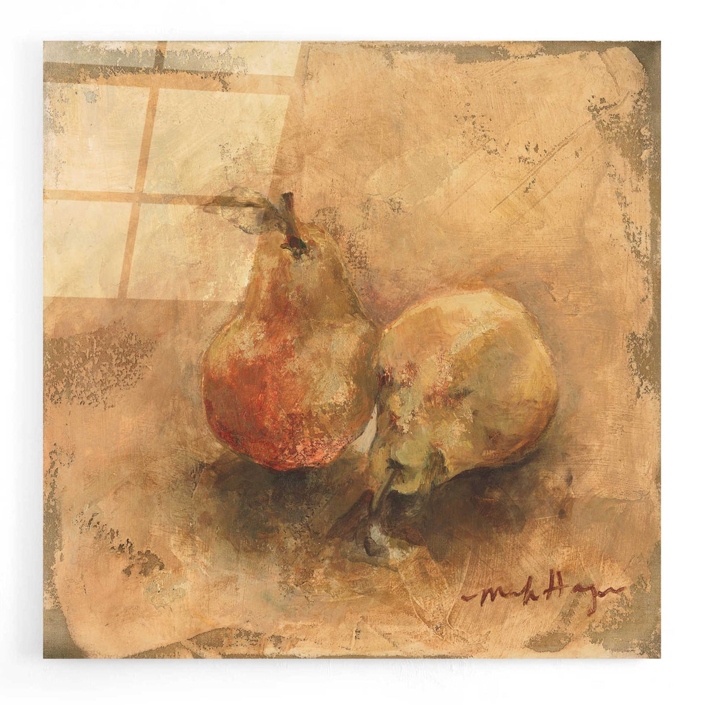 Epic Art 'Gilted Pears' by Marilyn Hageman, Acrylic Glass Wall Art,12x12