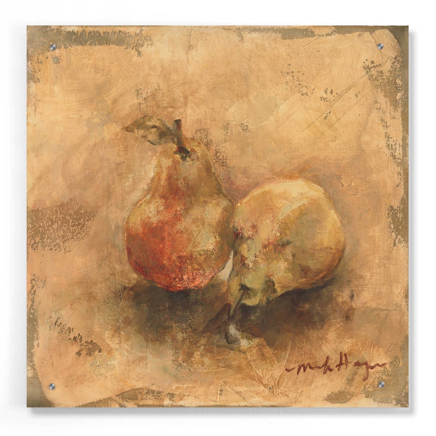 Epic Art 'Gilted Pears' by Marilyn Hageman, Acrylic Glass Wall Art,24x24