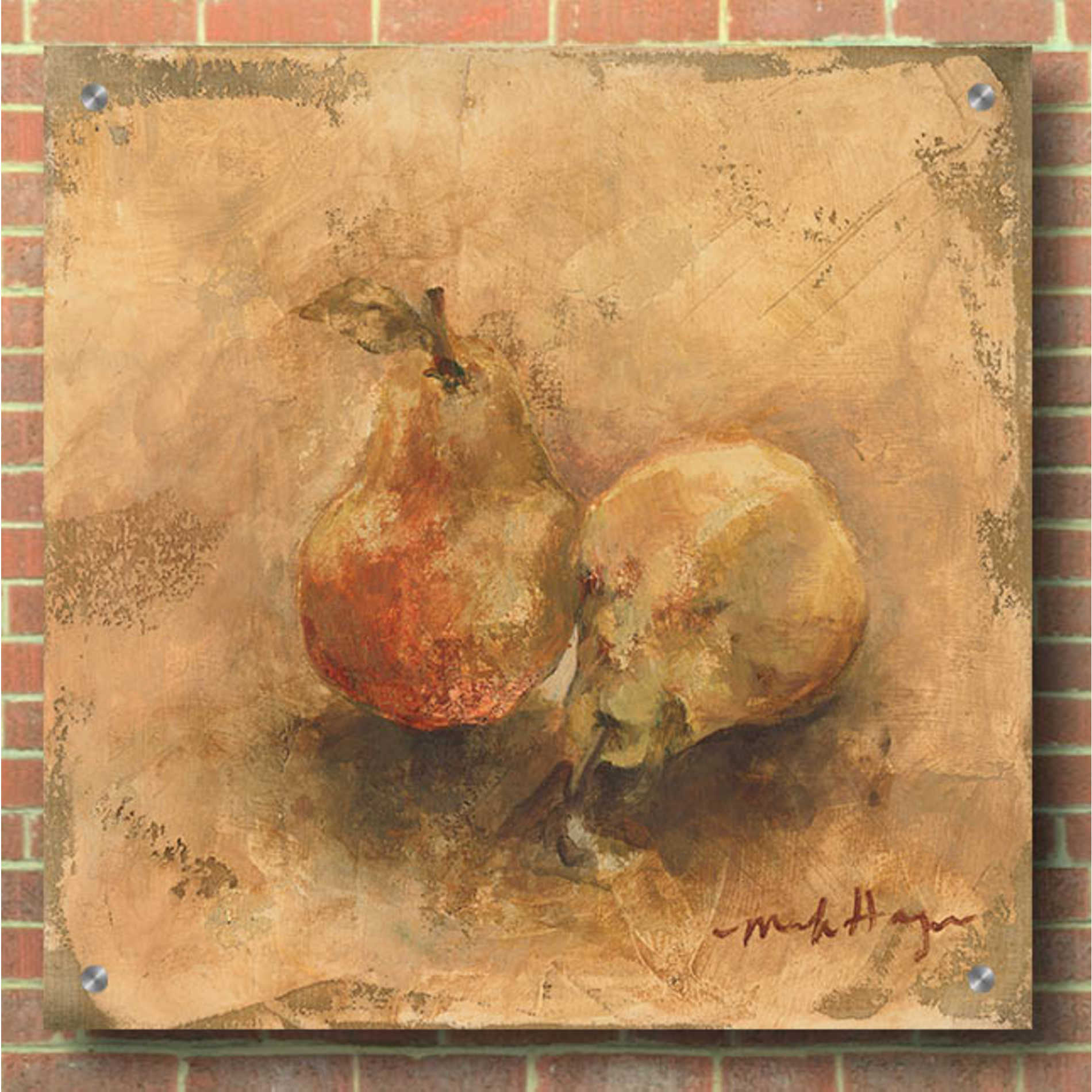 Epic Art 'Gilted Pears' by Marilyn Hageman, Acrylic Glass Wall Art,36x36