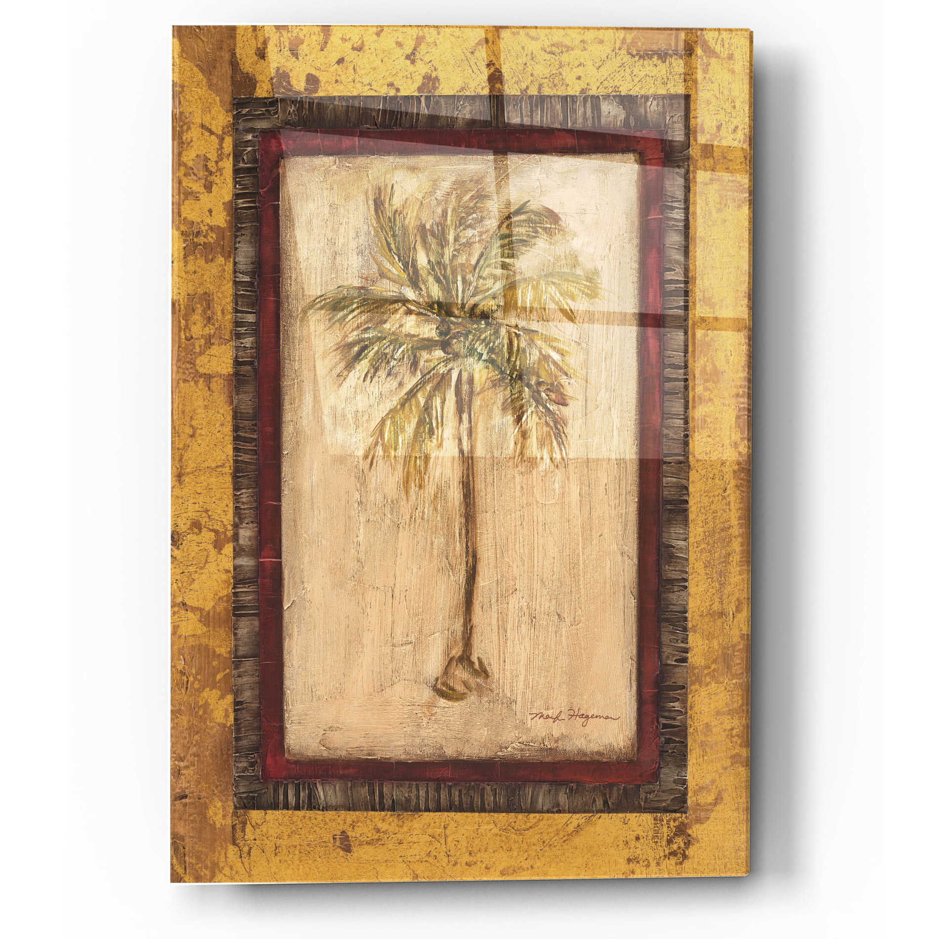 Epic Art 'Golden Palm I' by Marilyn Hageman, Acrylic Glass Wall Art,12x16