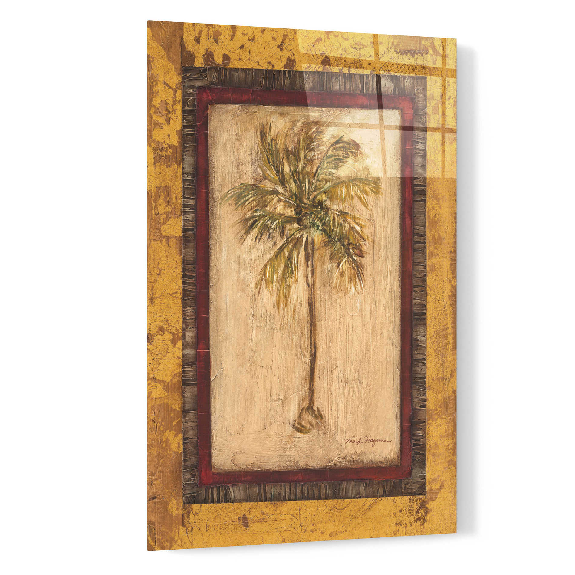 Epic Art 'Golden Palm I' by Marilyn Hageman, Acrylic Glass Wall Art,16x24