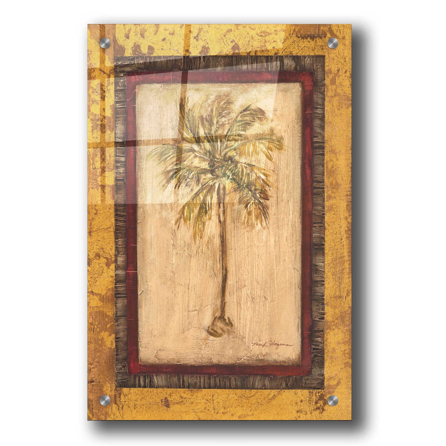 Epic Art 'Golden Palm I' by Marilyn Hageman, Acrylic Glass Wall Art,24x36