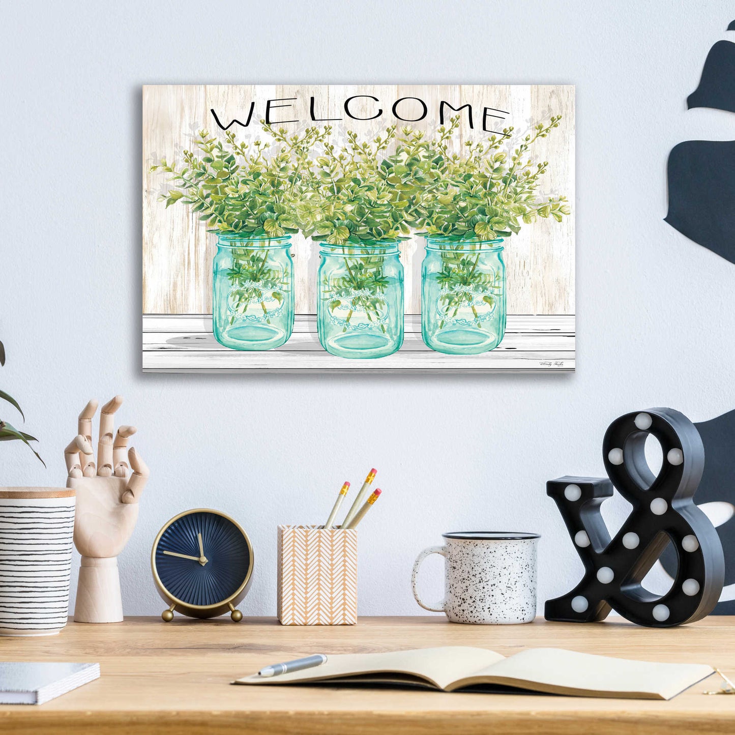 Epic Art 'Welcome Glass Jars' by Cindy Jacobs, Acrylic Glass Wall Art,16x12