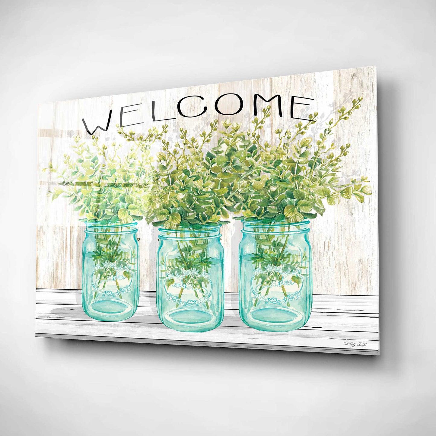 Epic Art 'Welcome Glass Jars' by Cindy Jacobs, Acrylic Glass Wall Art,24x16