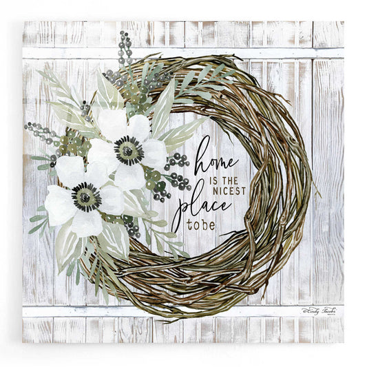 Epic Art 'Home is the Nicest Place to Be Wreath' by Cindy Jacobs, Acrylic Glass Wall Art