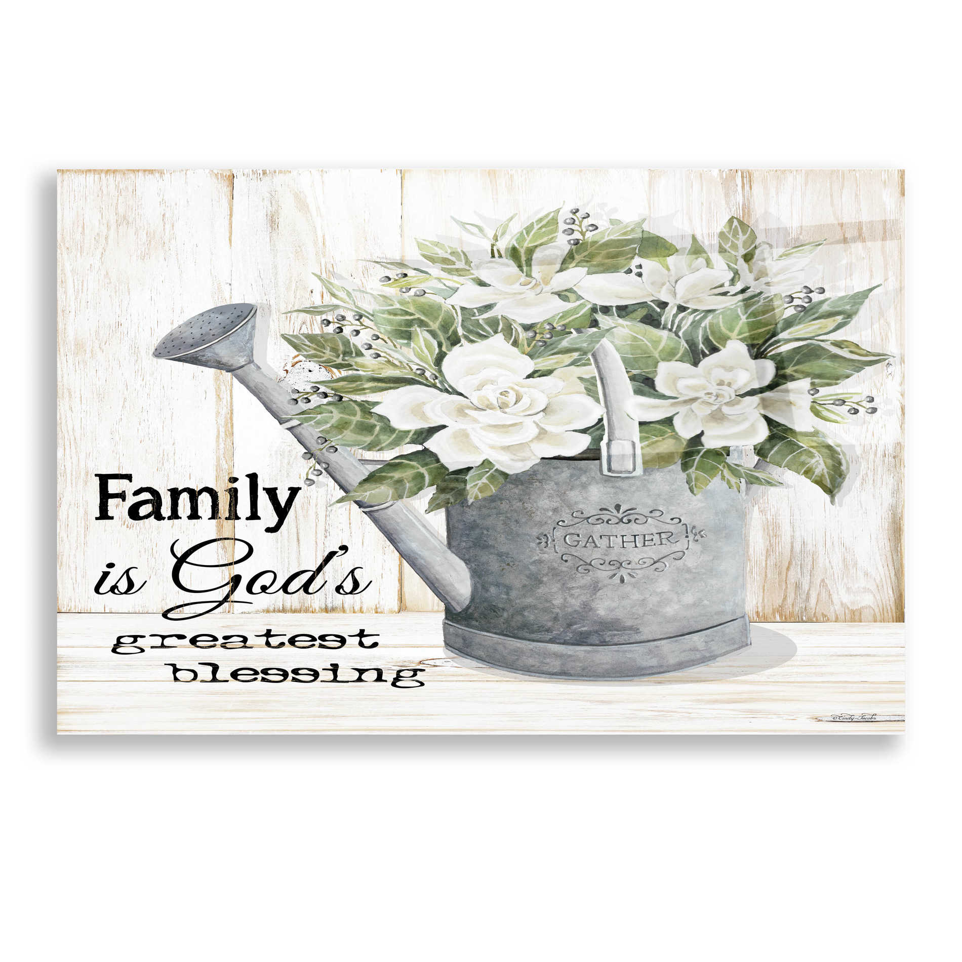 Epic Art 'Family is God's Greatest Blessing' by Cindy Jacobs, Acrylic Glass Wall Art,16x12