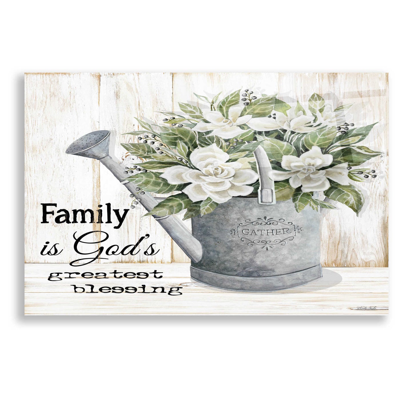 Epic Art 'Family is God's Greatest Blessing' by Cindy Jacobs, Acrylic Glass Wall Art,24x16