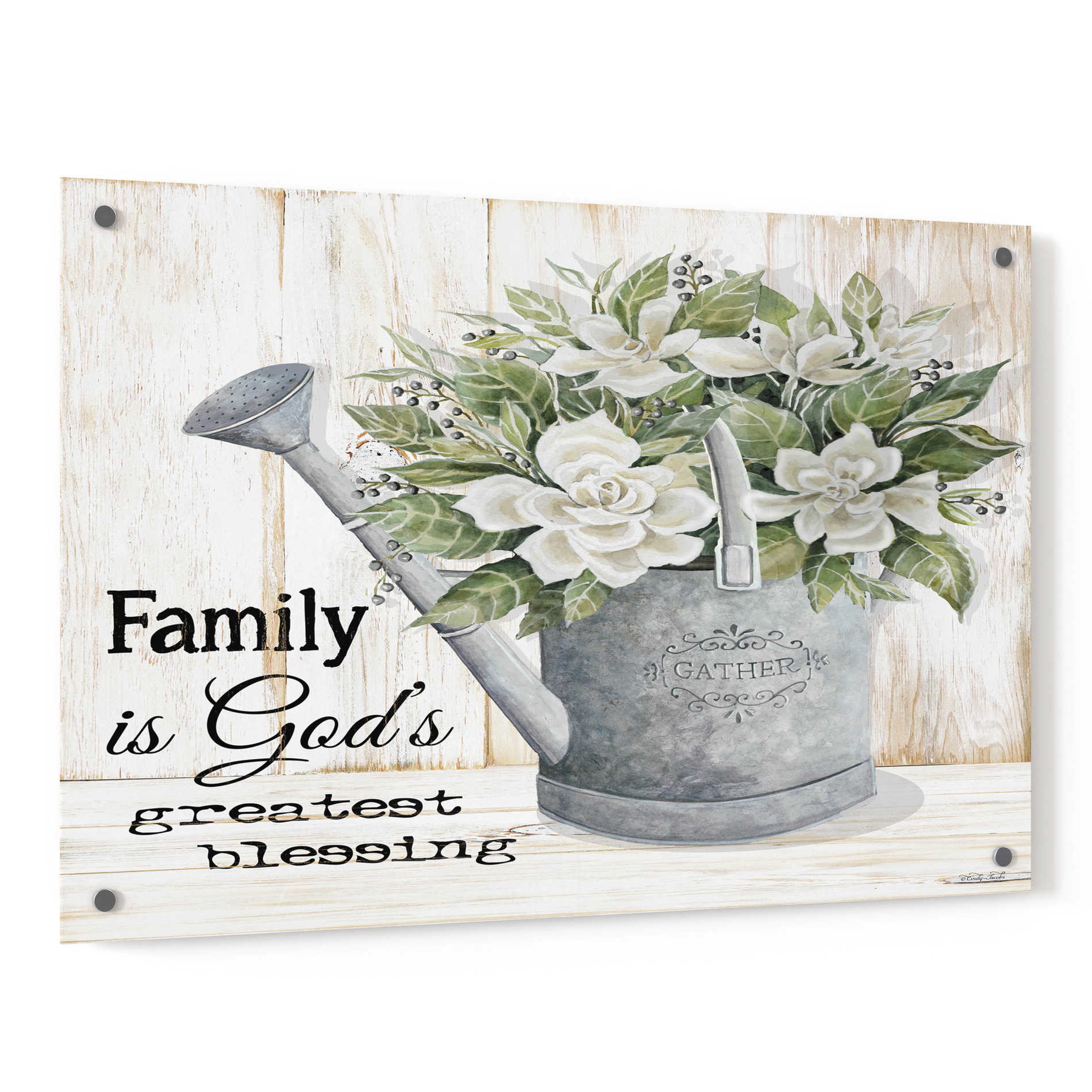 Epic Art 'Family is God's Greatest Blessing' by Cindy Jacobs, Acrylic Glass Wall Art,36x24