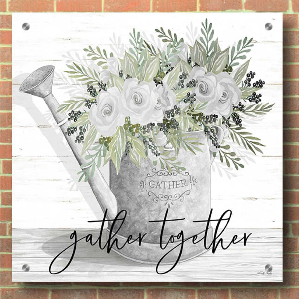 Epic Art 'Gather Together Watering Can' by Cindy Jacobs, Acrylic Glass Wall Art,36x36