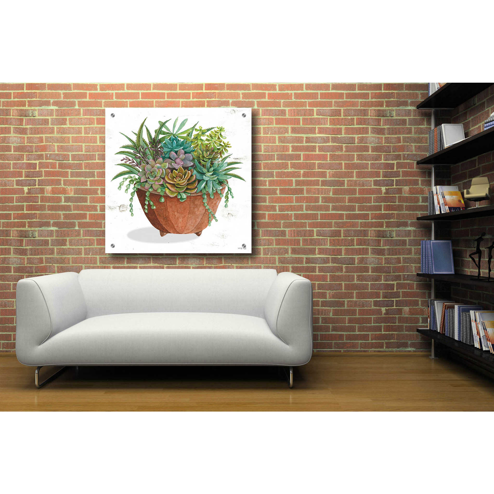 Epic Art 'Terracotta Succulents I' by Cindy Jacobs, Acrylic Glass Wall Art,36x36