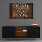 Epic Art 'Merry & Bright on Wood Panels' by Cindy Jacobs, Acrylic Glass Wall Art,36x24
