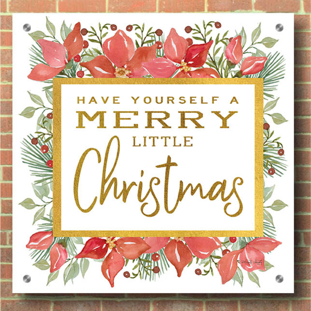 Epic Art 'Merry Little Christmas' by Cindy Jacobs, Acrylic Glass Wall Art,36x36