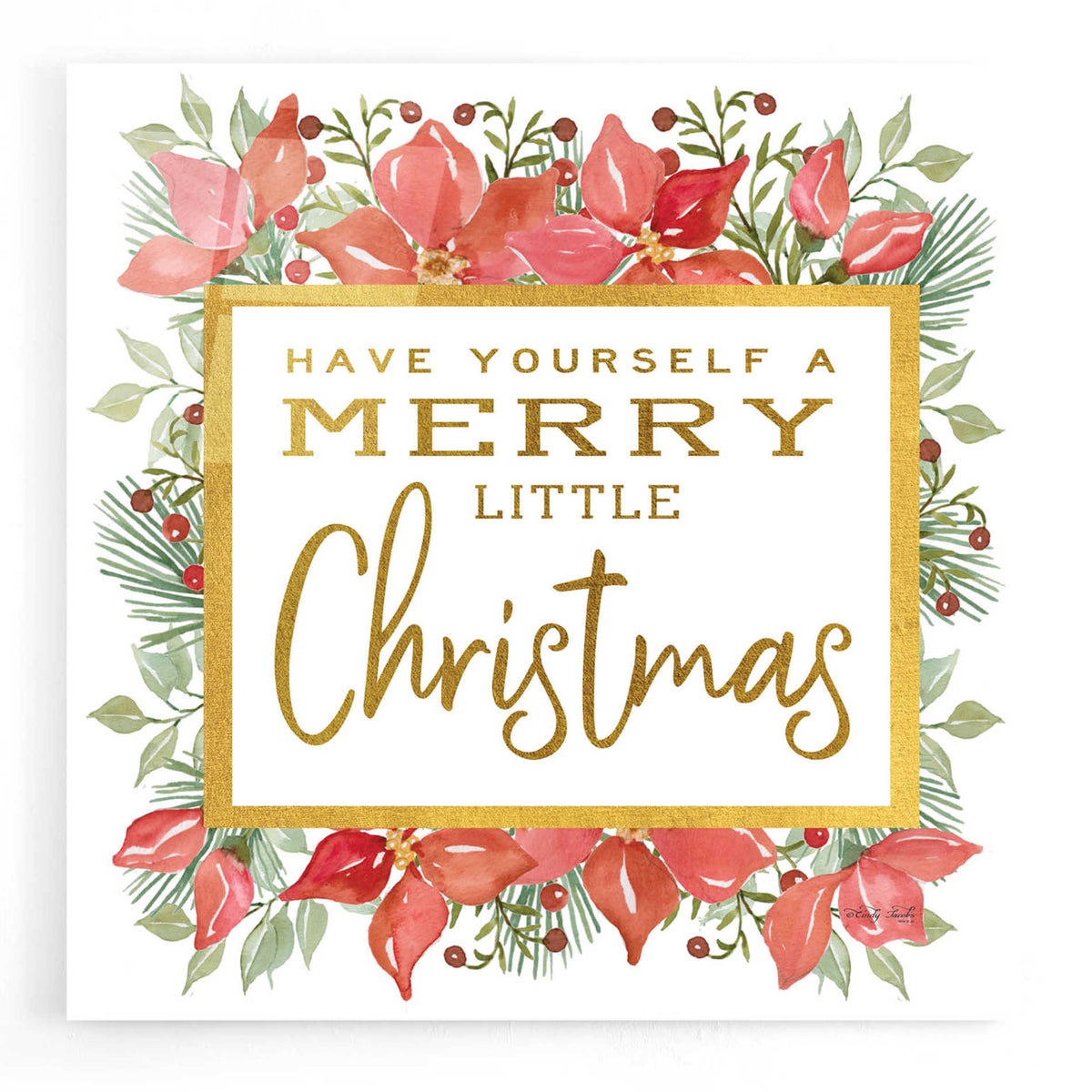 Epic Art 'Merry Little Christmas' by Cindy Jacobs, Acrylic Glass Wall Art