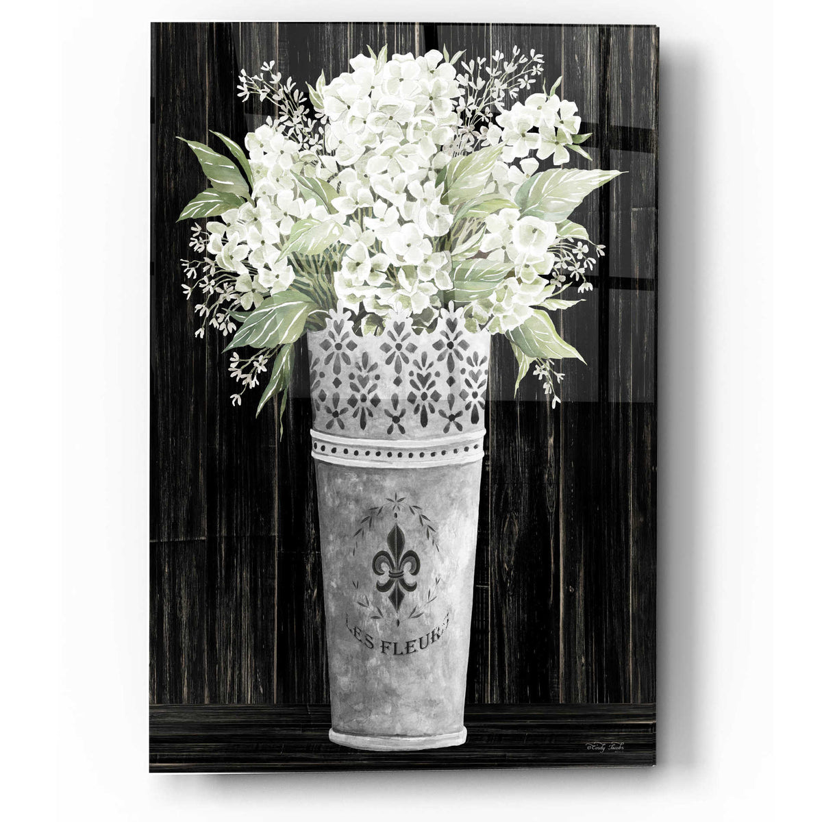 Epic Art 'Punched Tin Floral I' by Cindy Jacobs, Acrylic Glass Wall Art