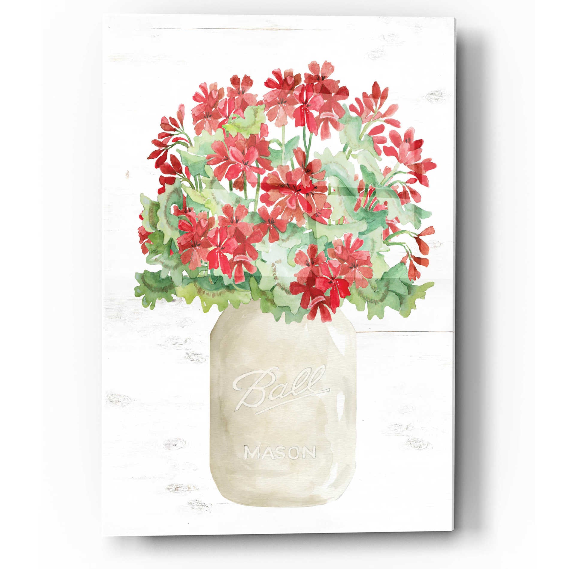 Epic Art 'Patriotic White Jar' by Cindy Jacobs, Acrylic Glass Wall Art