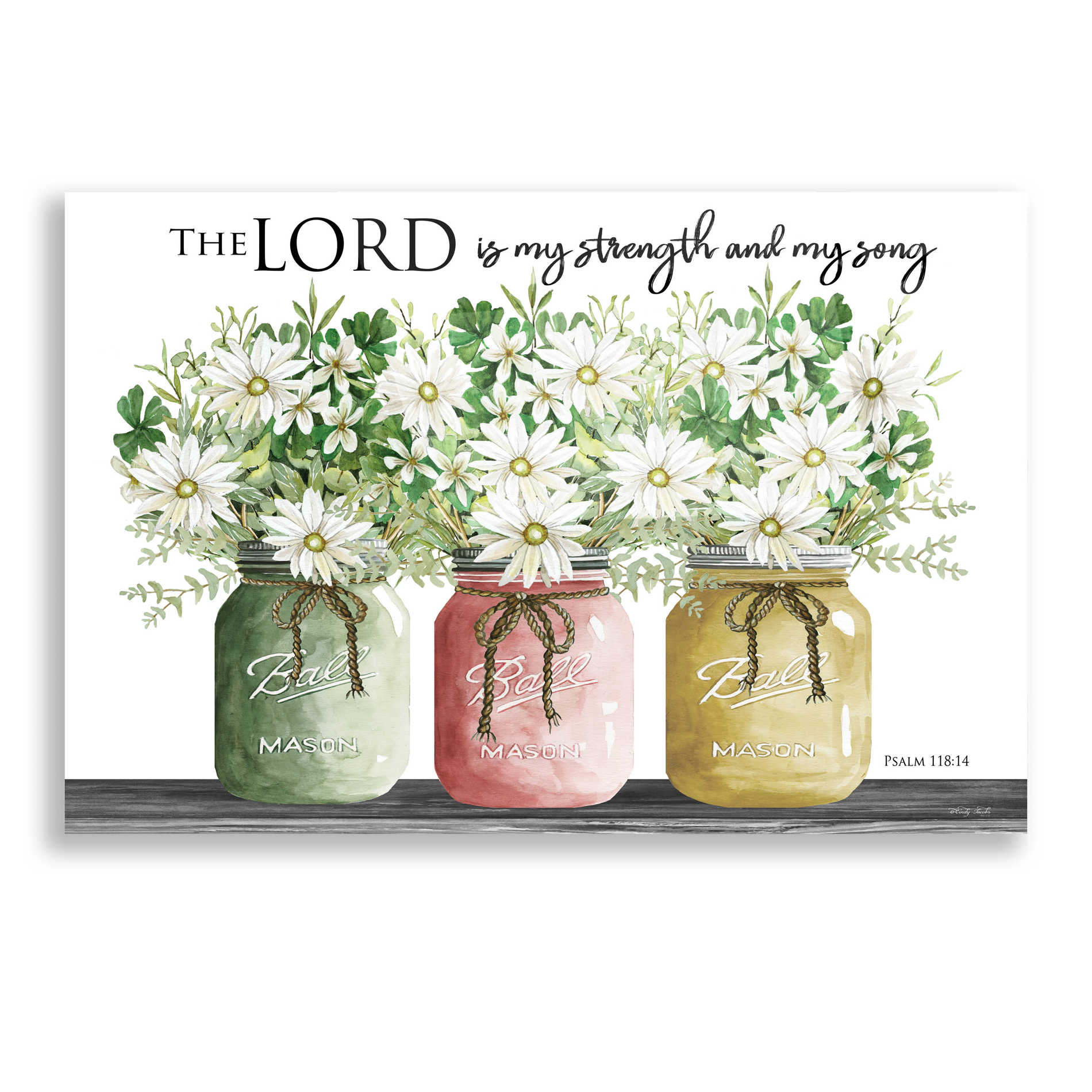 Epic Art 'The Lord is My Strength and My Song' by Cindy Jacobs, Acrylic Glass Wall Art,16x12