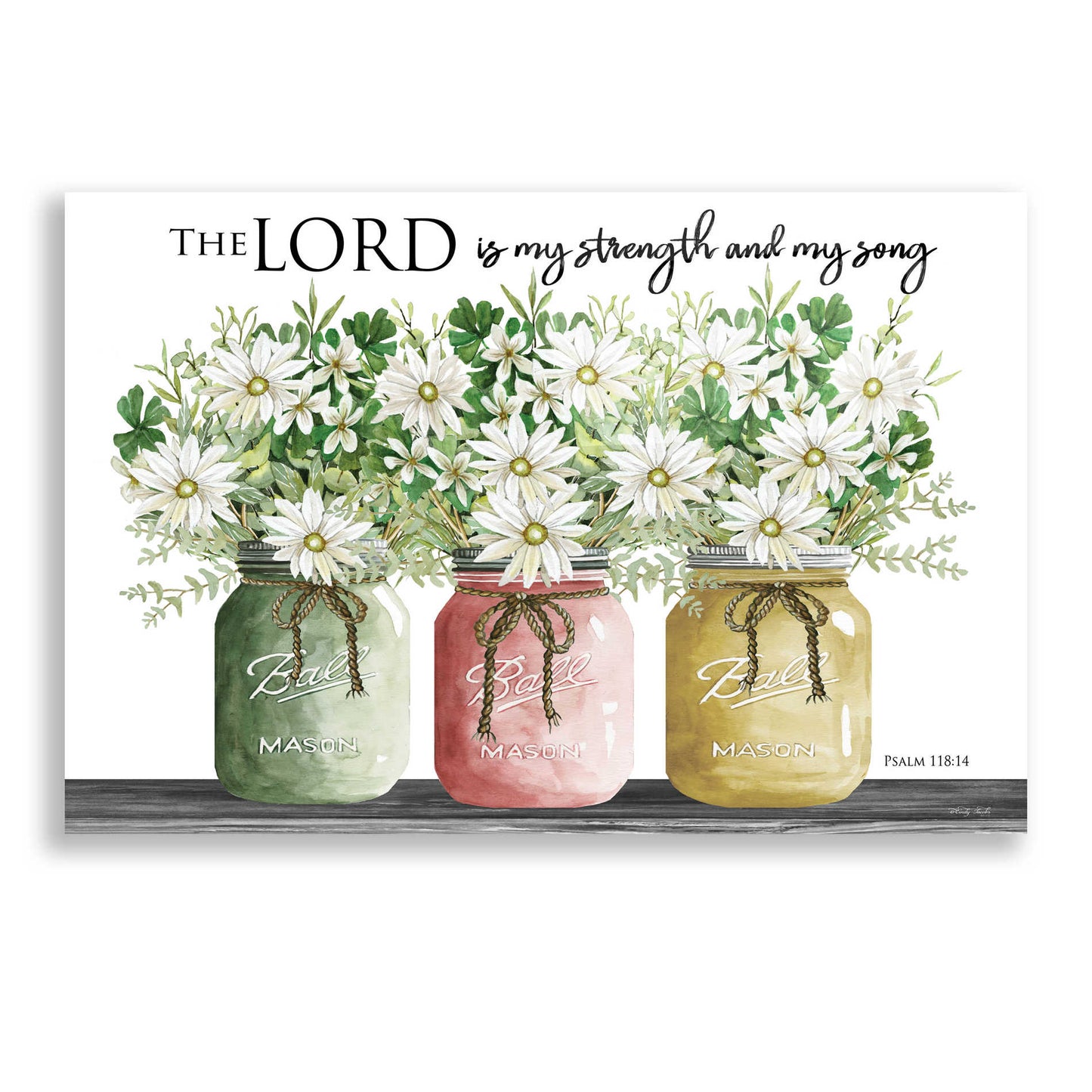 Epic Art 'The Lord is My Strength and My Song' by Cindy Jacobs, Acrylic Glass Wall Art,24x16