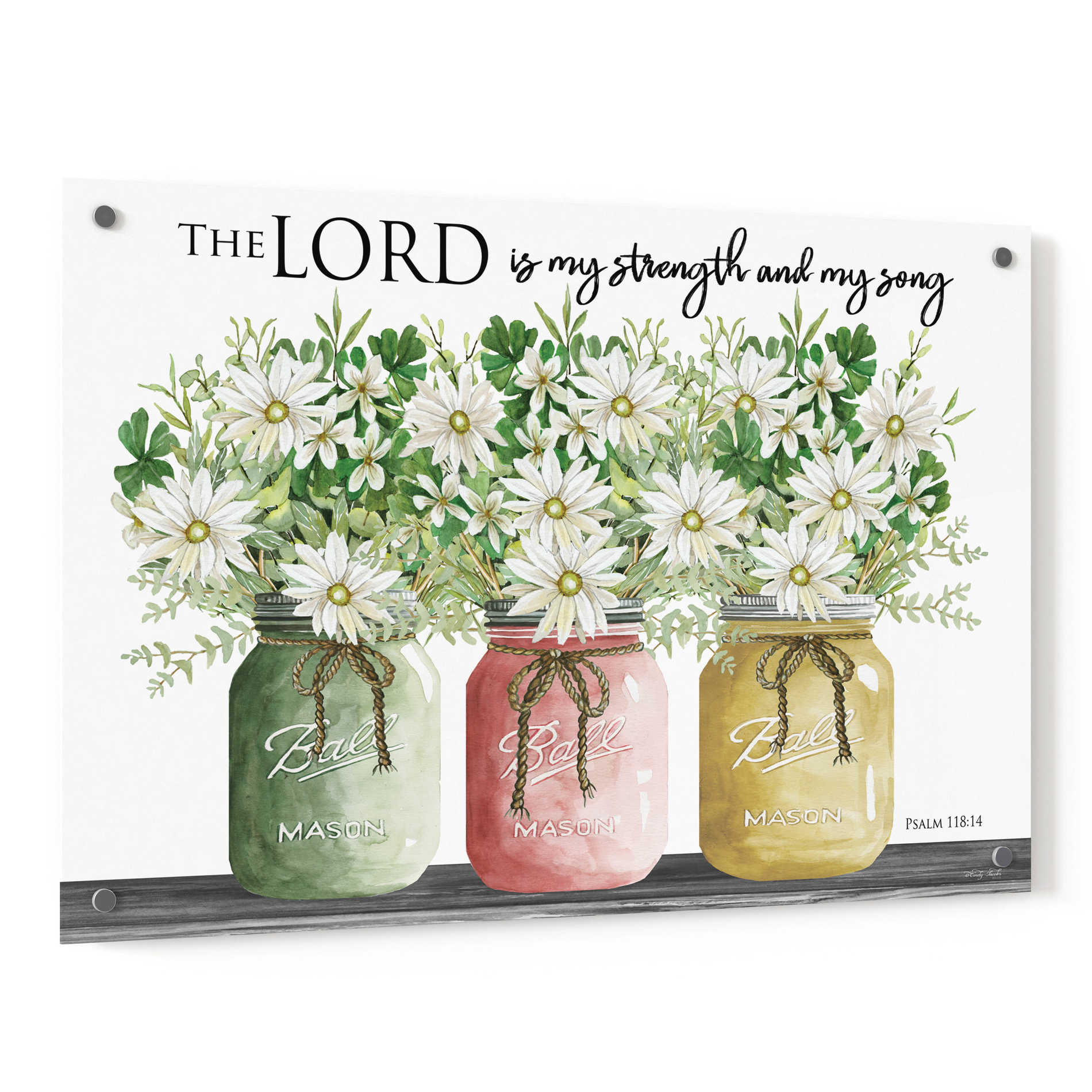 Epic Art 'The Lord is My Strength and My Song' by Cindy Jacobs, Acrylic Glass Wall Art,36x24