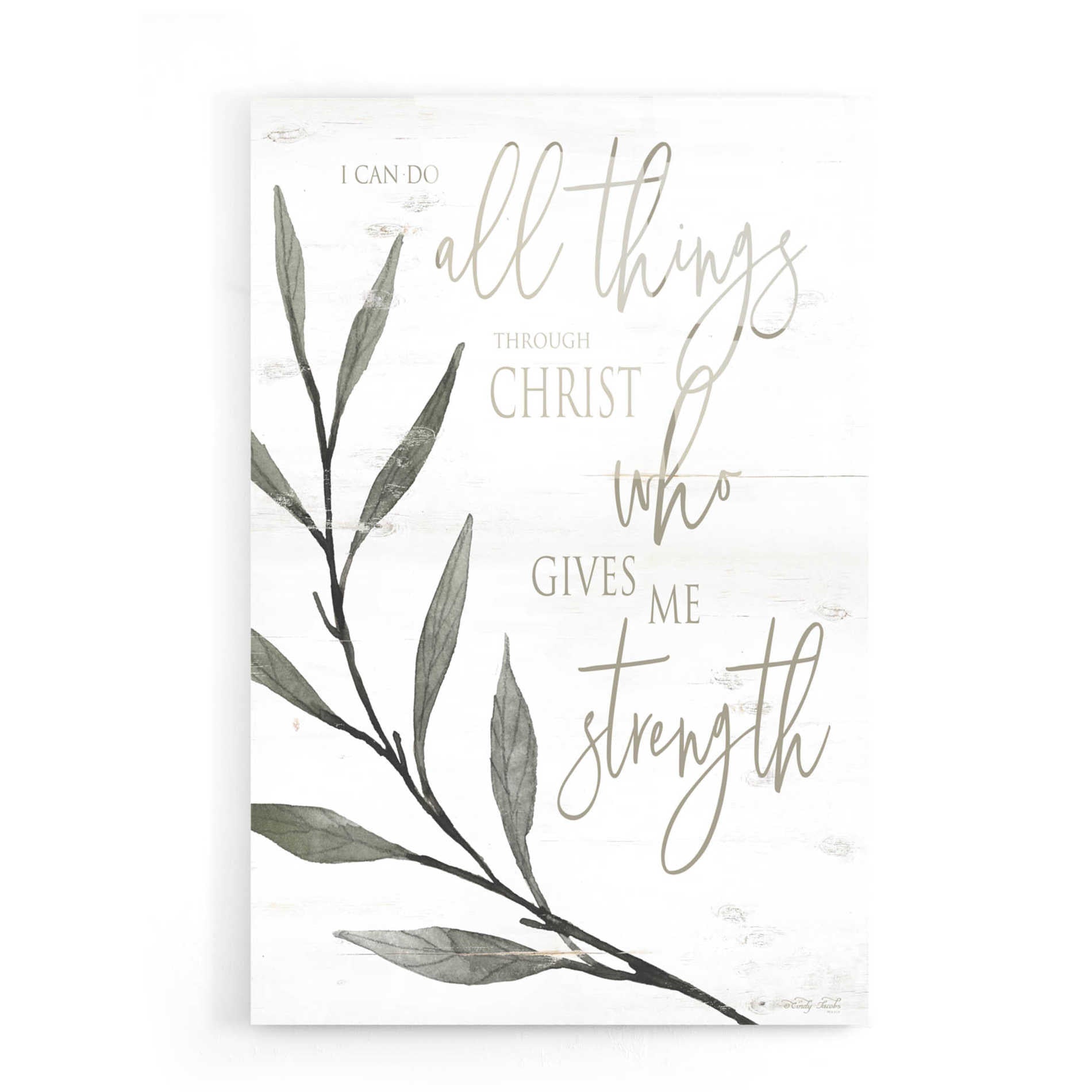 Epic Art 'I Can Do All Things Through Christ' by Cindy Jacobs, Acrylic Glass Wall Art,16x24