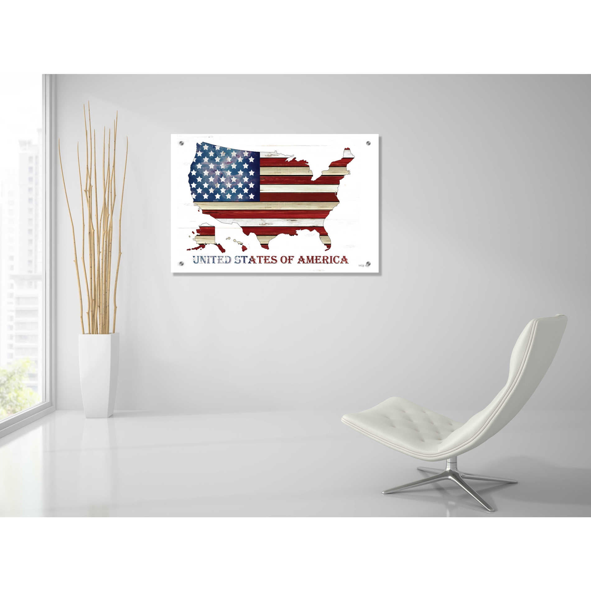 Epic Art 'United States of America' by Cindy Jacobs, Acrylic Glass Wall Art,36x24