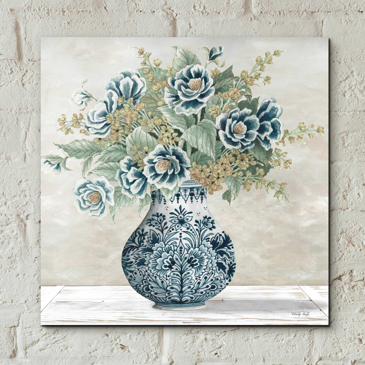Epic Art 'Feeling Blue I' by Cindy Jacobs, Acrylic Glass Wall Art,12x12