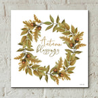 Epic Art 'Autumn Blessings Fall Wreath' by Cindy Jacobs, Acrylic Glass Wall Art,12x12