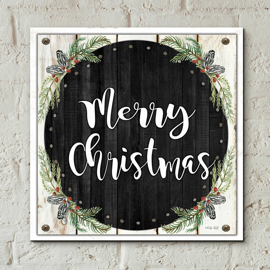 Epic Art 'Merry Christmas Wreath' by Cindy Jacobs, Acrylic Glass Wall Art,12x12