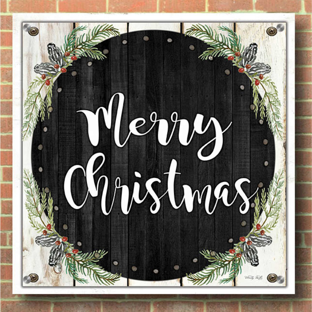 Epic Art 'Merry Christmas Wreath' by Cindy Jacobs, Acrylic Glass Wall Art,36x36