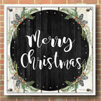 Epic Art 'Merry Christmas Wreath' by Cindy Jacobs, Acrylic Glass Wall Art,36x36