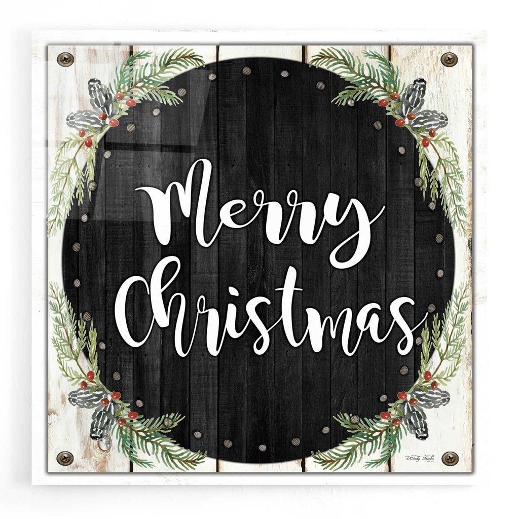 Epic Art 'Merry Christmas Wreath' by Cindy Jacobs, Acrylic Glass Wall Art