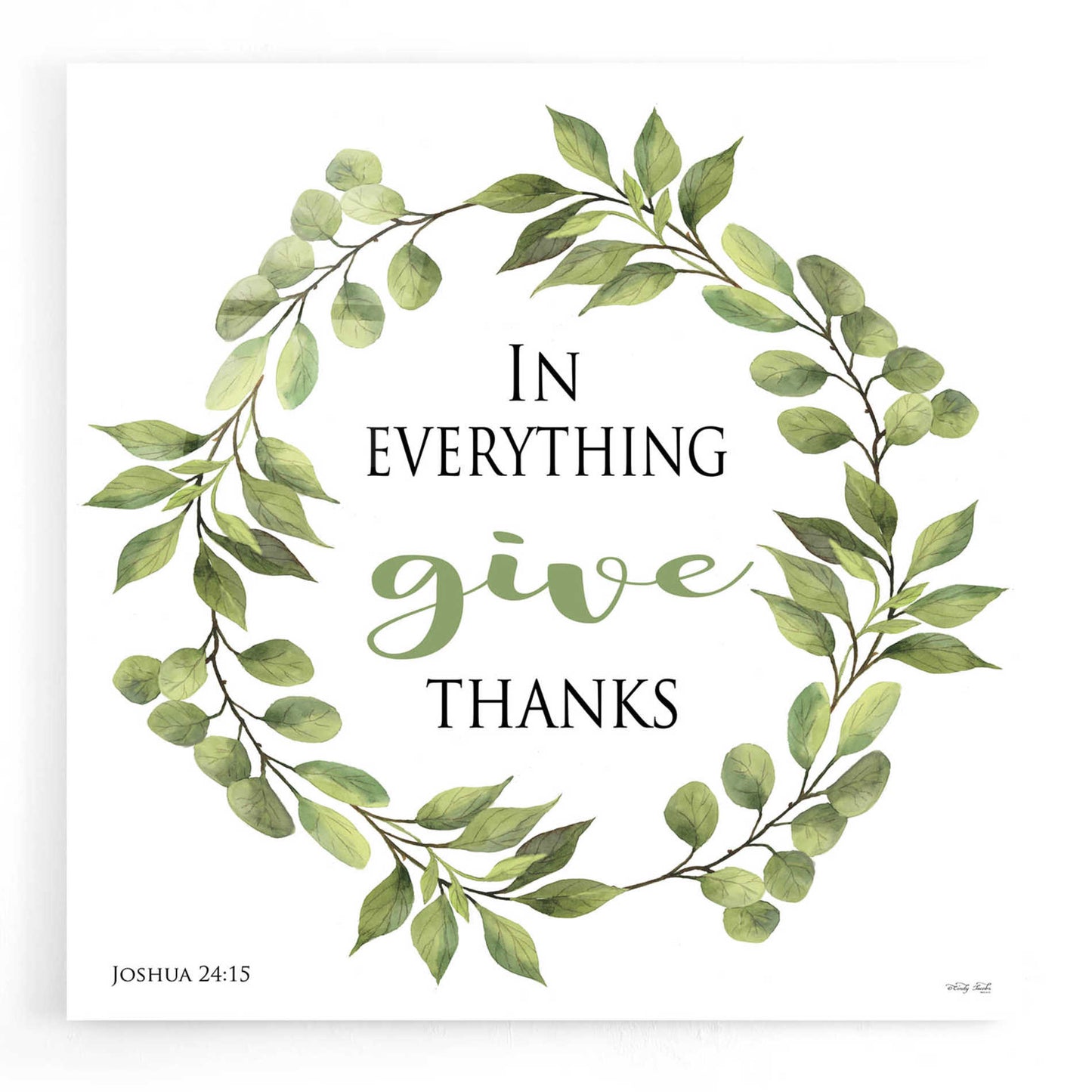 Epic Art 'In Everything Give Thanks Wreath' by Cindy Jacobs, Acrylic Glass Wall Art