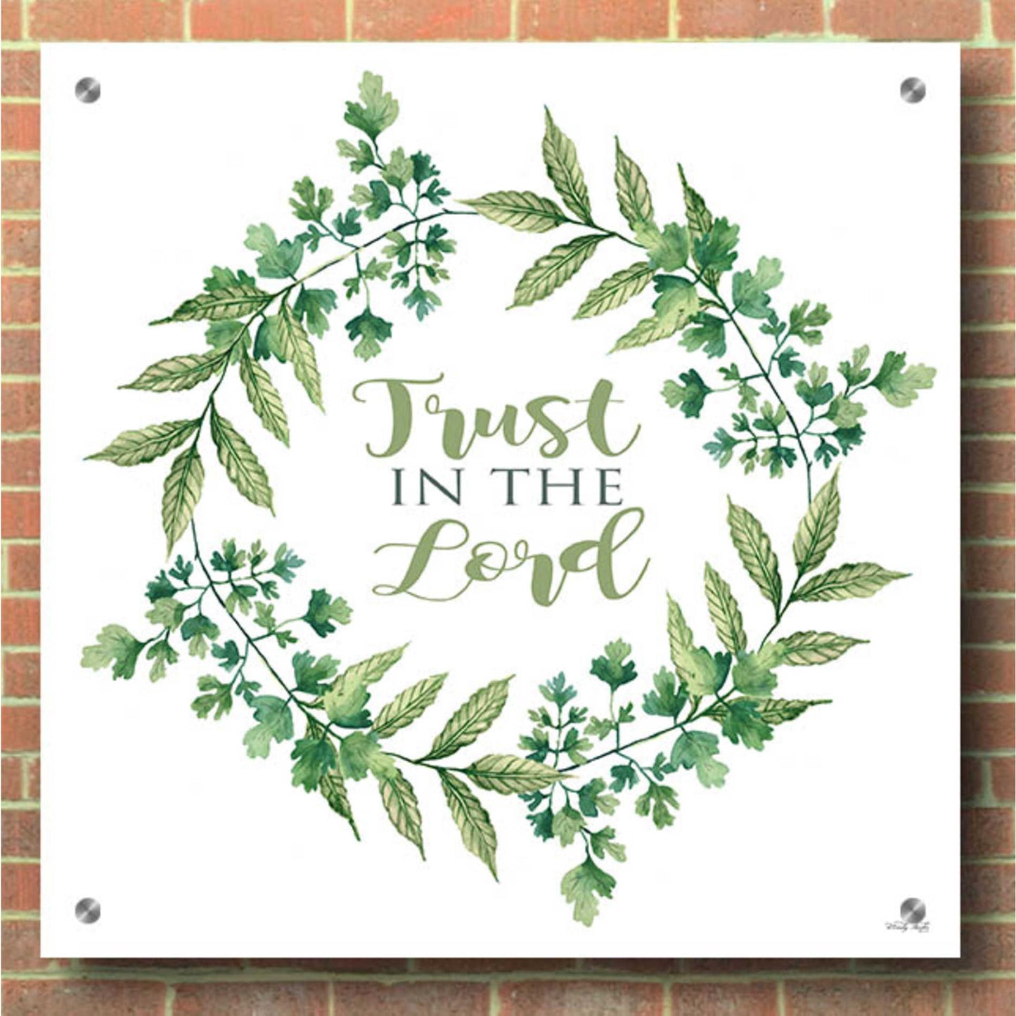 Epic Art 'Trust in the Lord Wreath' by Cindy Jacobs, Acrylic Glass Wall Art,36x36