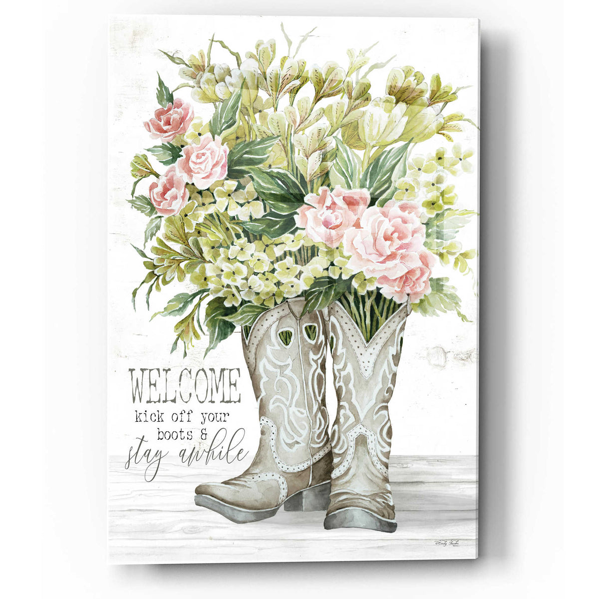Epic Art 'Kick Off Cowboy Boots' by Cindy Jacobs, Acrylic Glass Wall Art