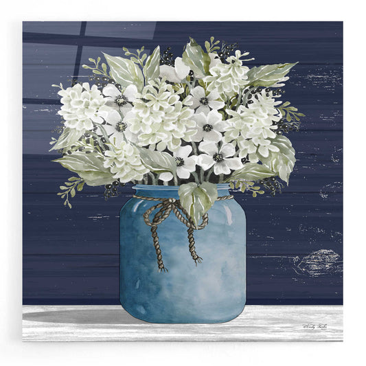 Epic Art 'White Flowers I' by Cindy Jacobs, Acrylic Glass Wall Art