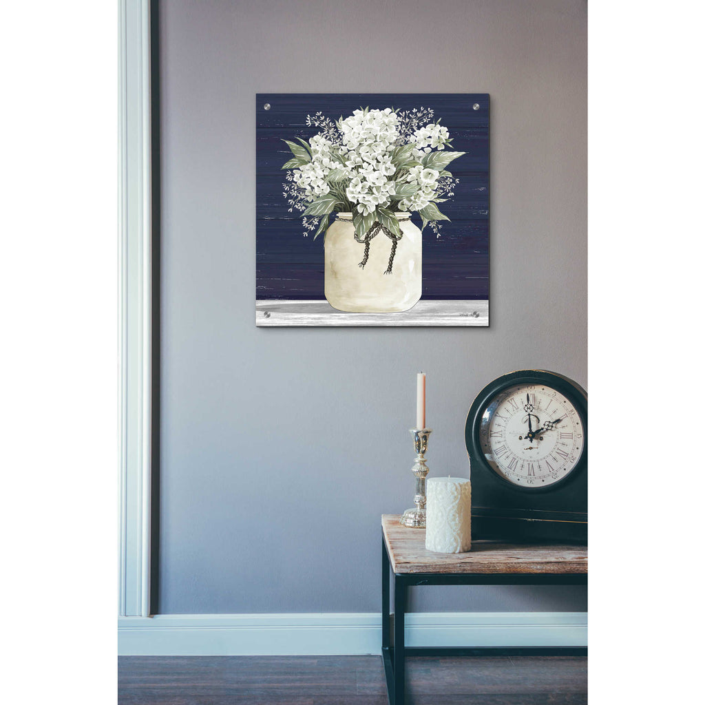 Epic Art 'White Flowers II' by Cindy Jacobs, Acrylic Glass Wall Art,24x24