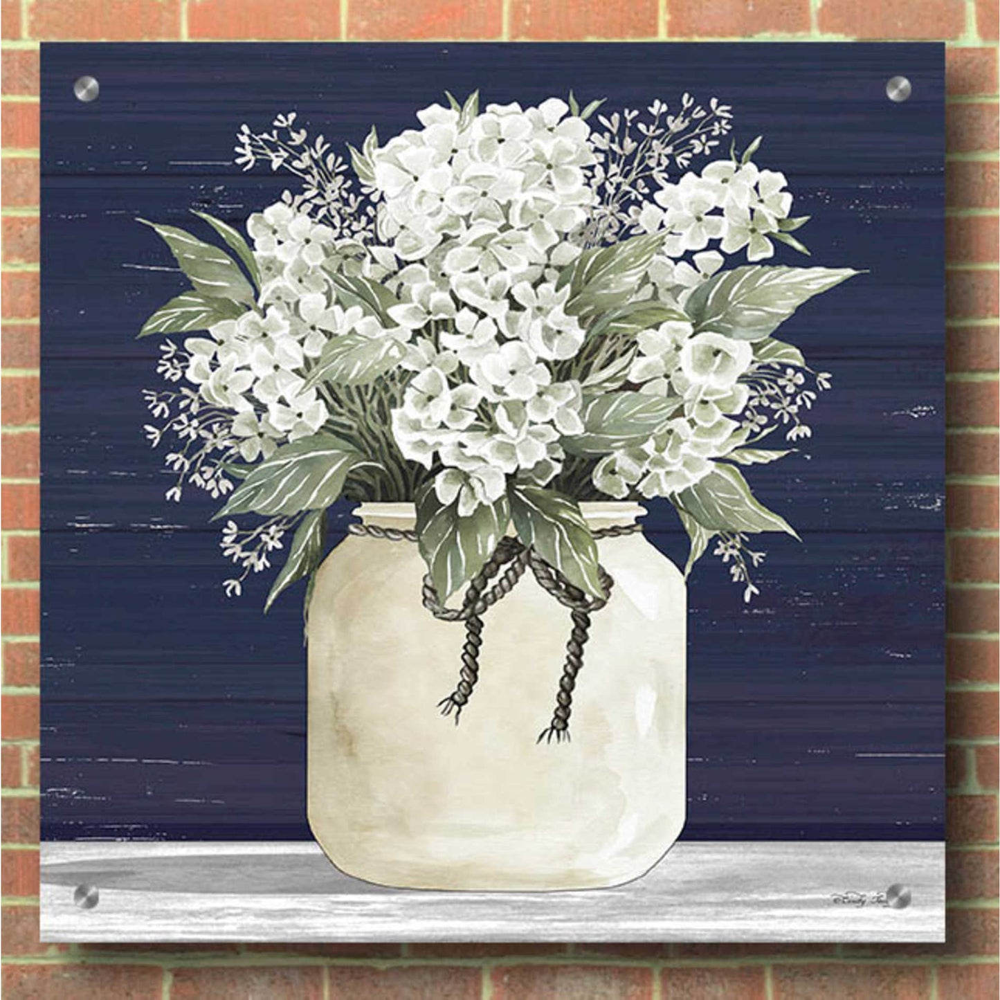 Epic Art 'White Flowers II' by Cindy Jacobs, Acrylic Glass Wall Art,36x36