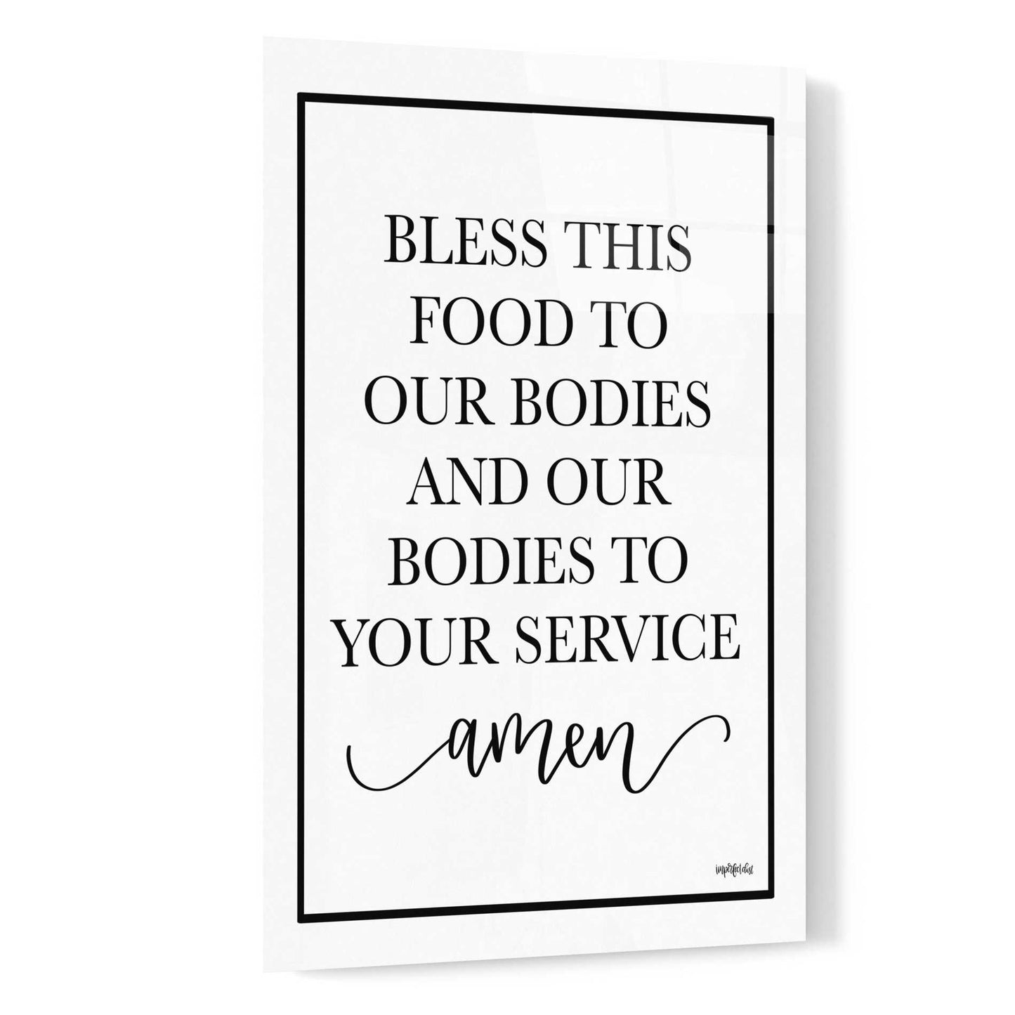 Epic Art 'Bless This Food' by Imperfect Dust, Acrylic Glass Wall Art,16x24