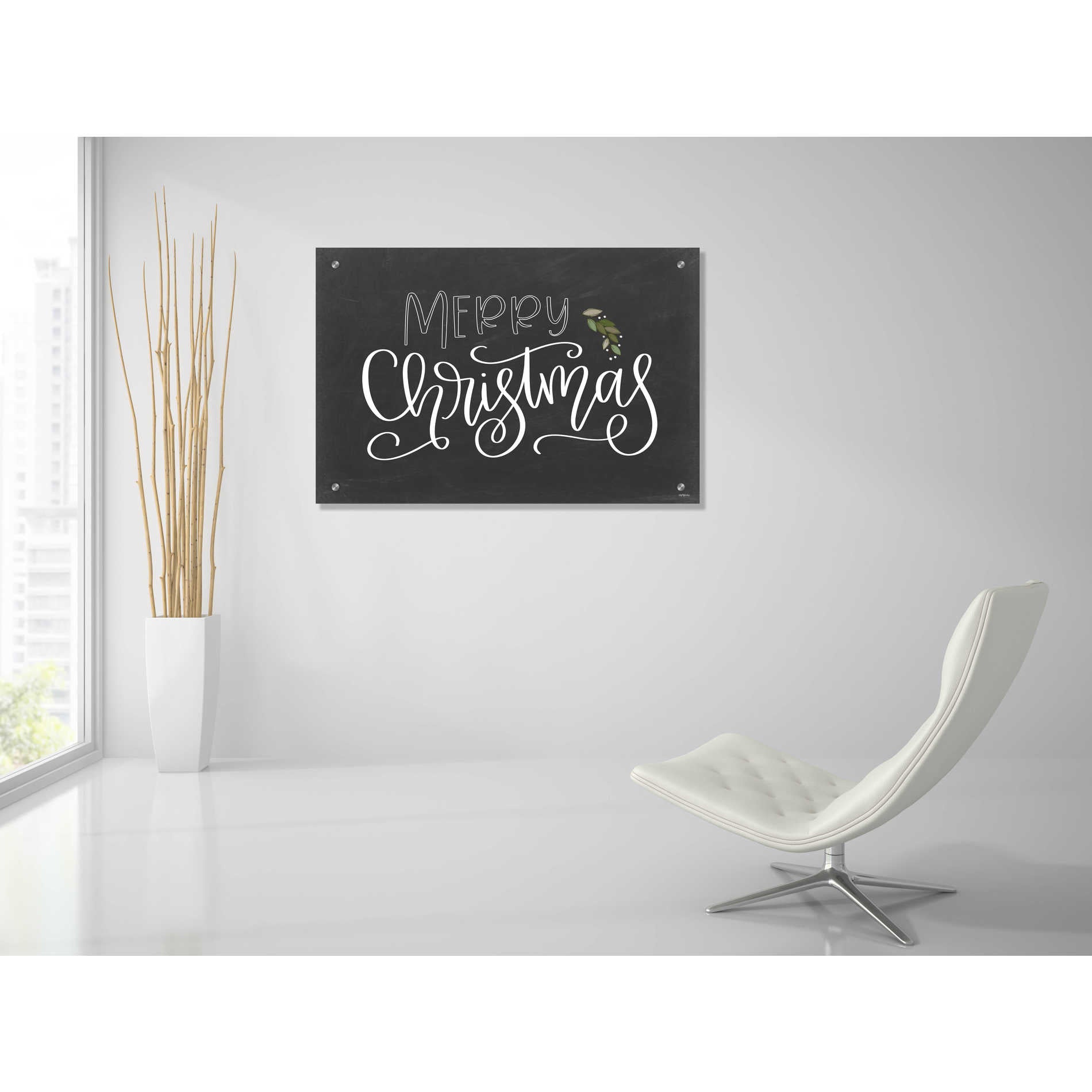 Epic Art 'Merry Christmas Chalkboard' by Imperfect Dust, Acrylic Glass Wall Art,36x24