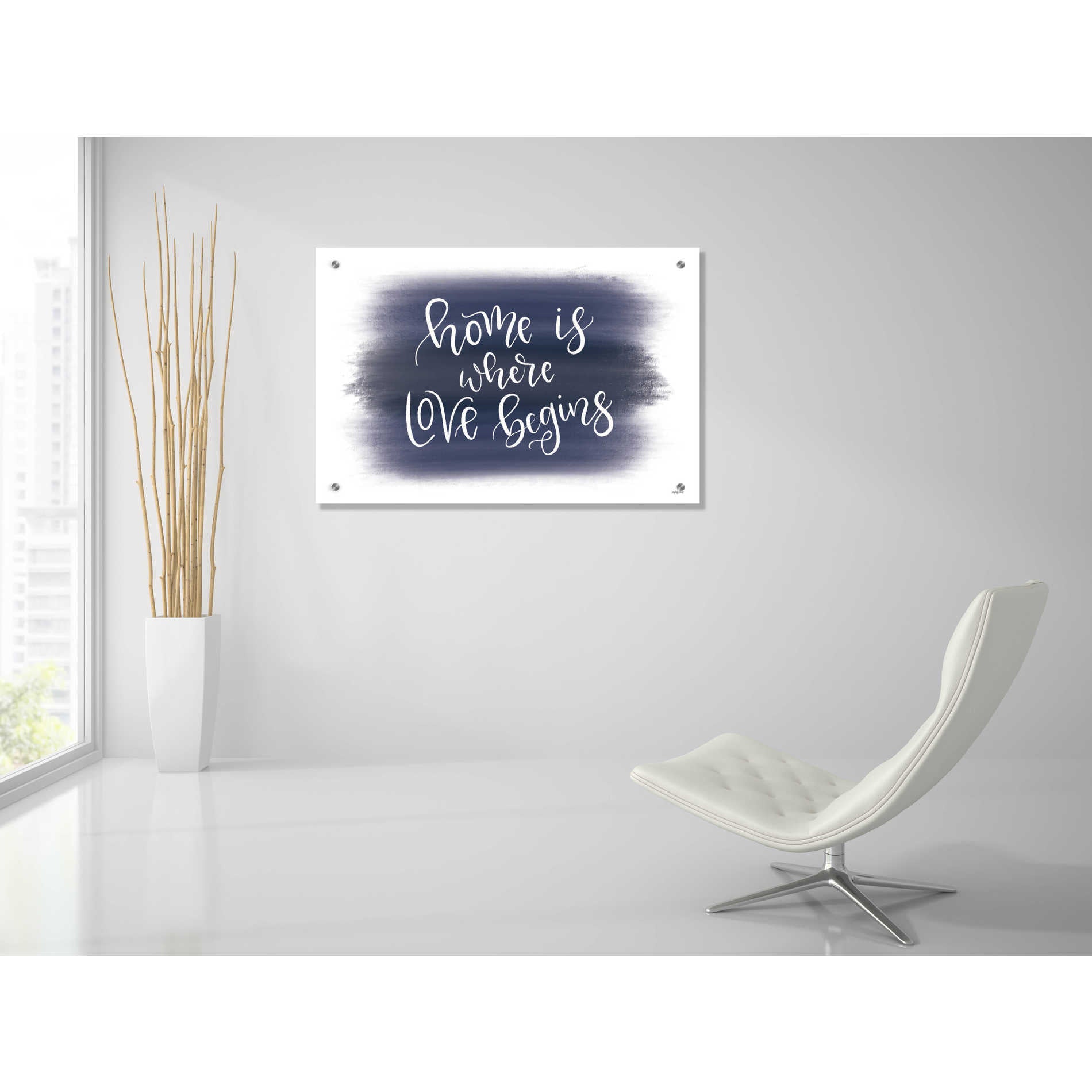 Epic Art 'Home is Where Love Begins' by Imperfect Dust, Acrylic Glass Wall Art,36x24