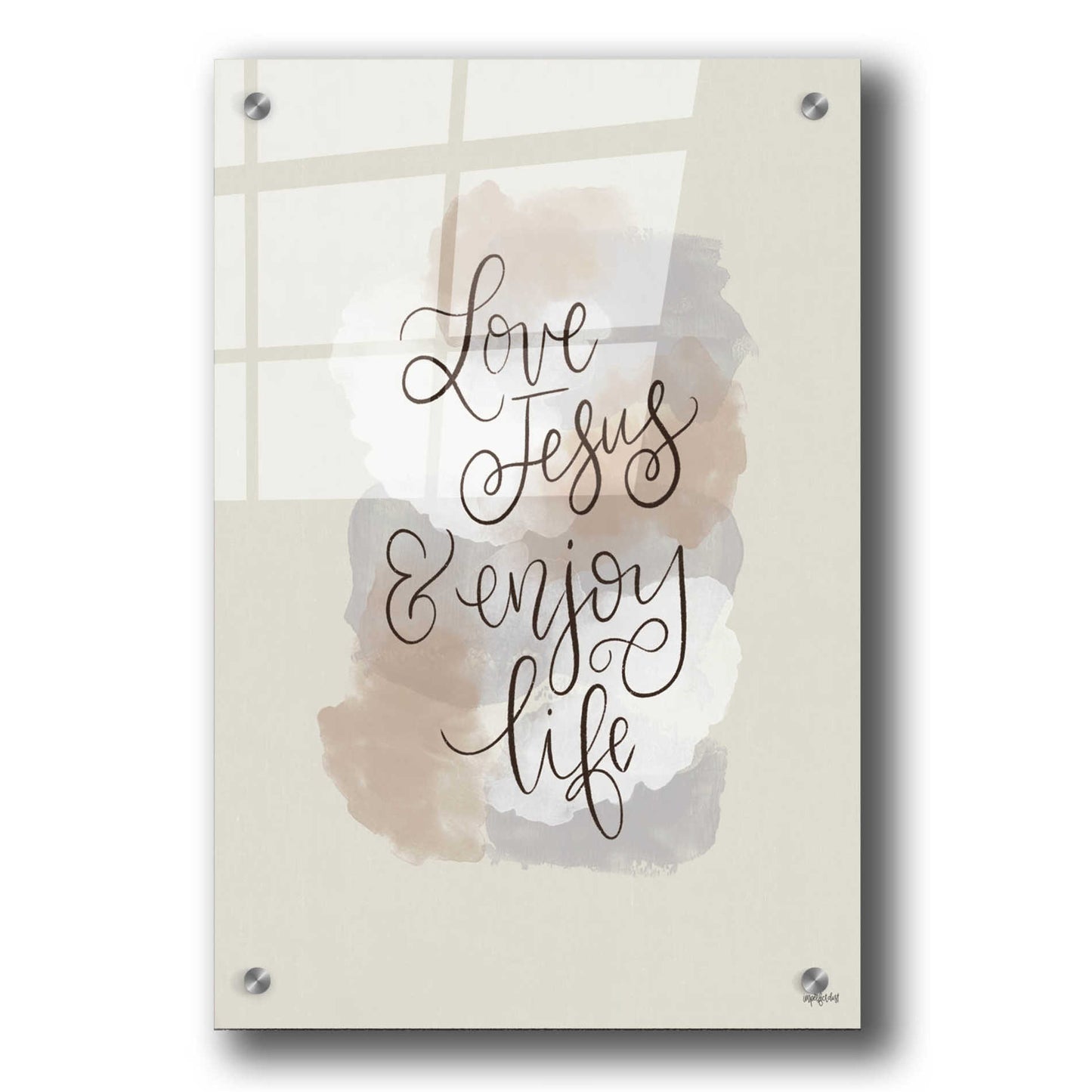 Epic Art 'Love Jesus and Enjoy Life' by Imperfect Dust, Acrylic Glass Wall Art,24x36