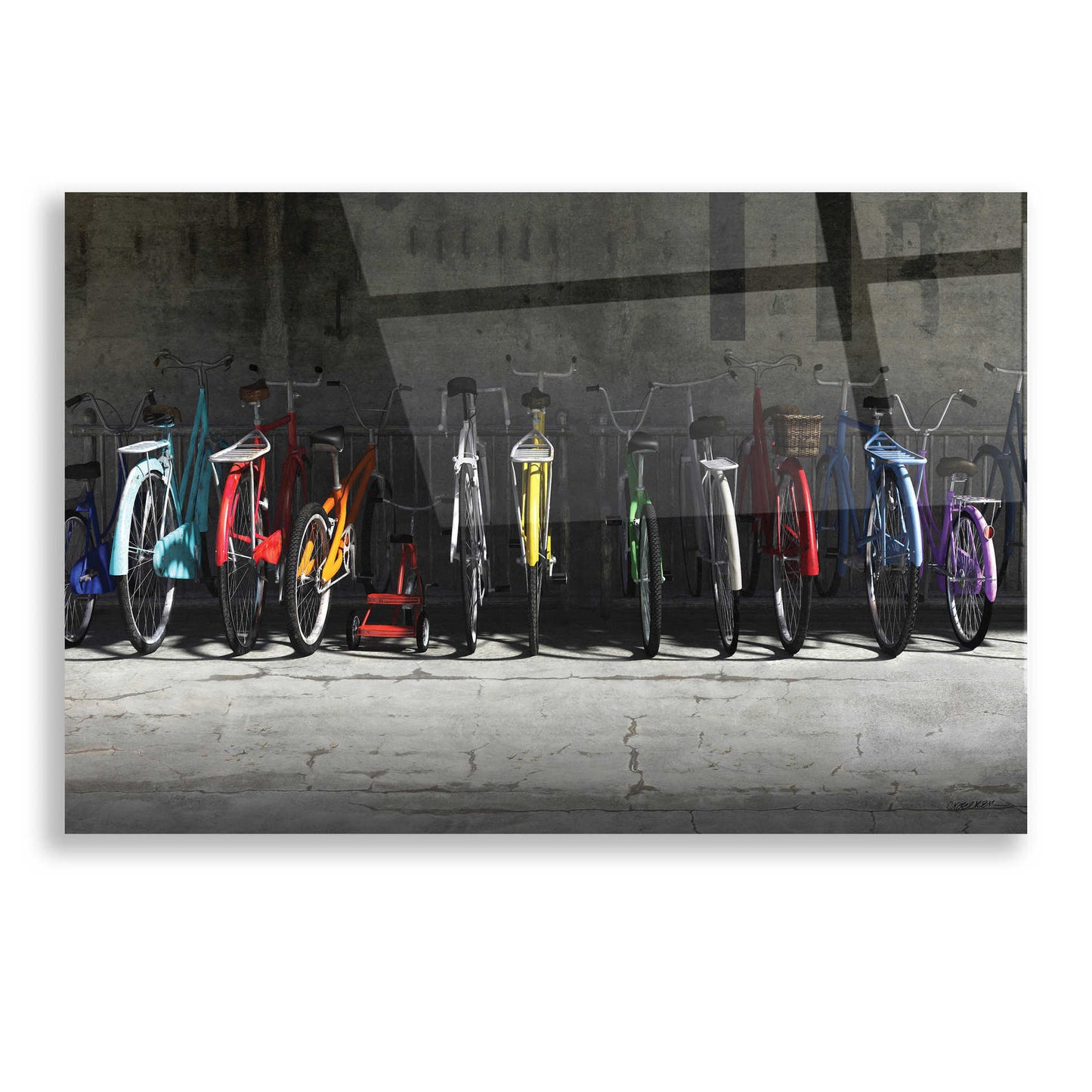 Epic Art 'Bike Rack' by Cynthia Decker, Acrylic Glass Wall Art,16x12